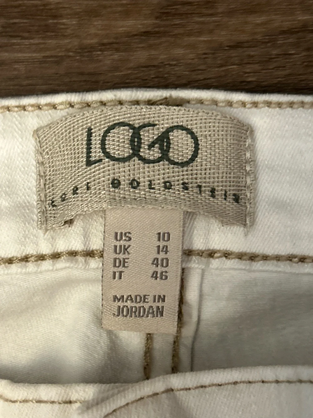 LOGO Lori Goldstein Boyfriend Jeans Size 10 Ivory A646051 2024